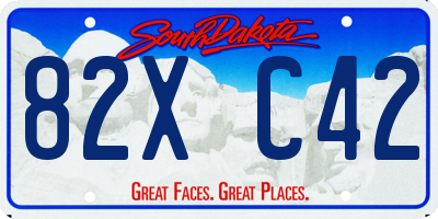 SD license plate 82XC42