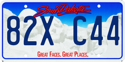 SD license plate 82XC44
