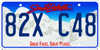 SD license plate 82XC48