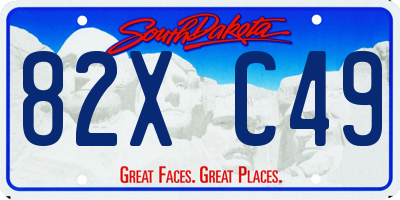 SD license plate 82XC49