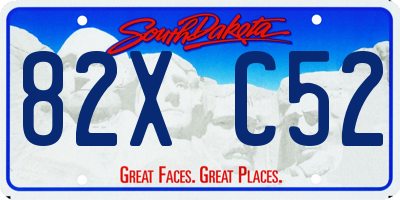 SD license plate 82XC52
