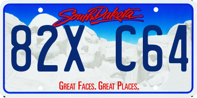 SD license plate 82XC64
