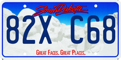 SD license plate 82XC68