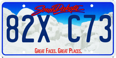 SD license plate 82XC73