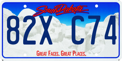 SD license plate 82XC74