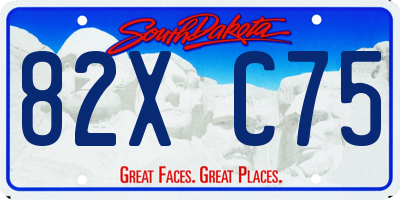 SD license plate 82XC75