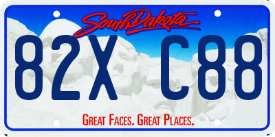 SD license plate 82XC88