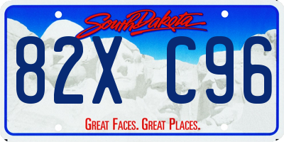 SD license plate 82XC96
