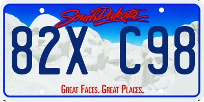 SD license plate 82XC98