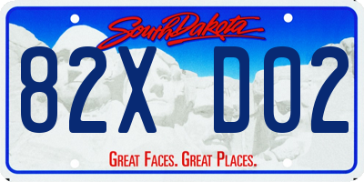 SD license plate 82XD02