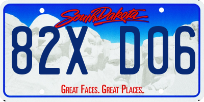 SD license plate 82XD06