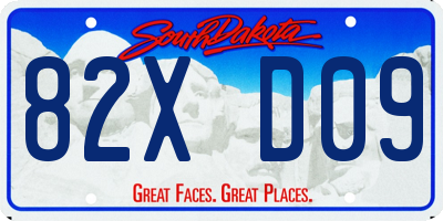 SD license plate 82XD09