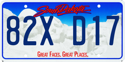 SD license plate 82XD17