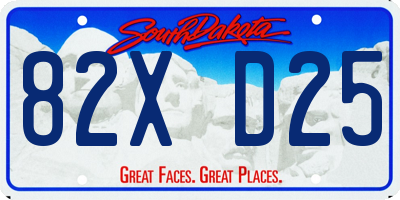 SD license plate 82XD25