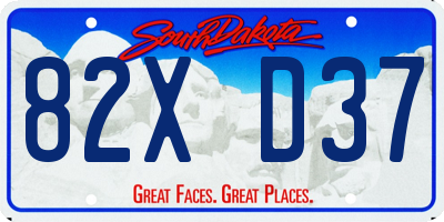 SD license plate 82XD37