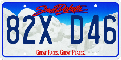 SD license plate 82XD46