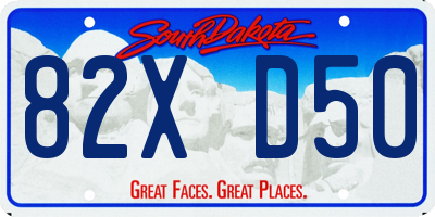 SD license plate 82XD50