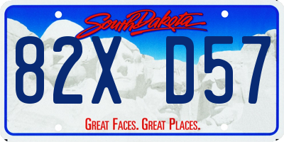 SD license plate 82XD57