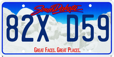 SD license plate 82XD59