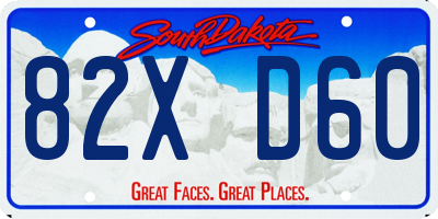 SD license plate 82XD60
