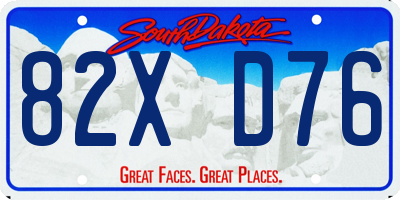 SD license plate 82XD76