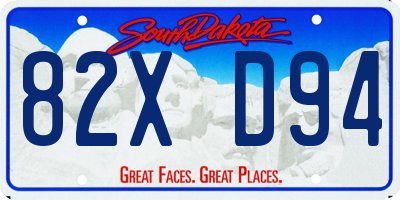 SD license plate 82XD94
