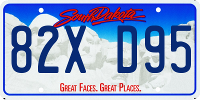 SD license plate 82XD95