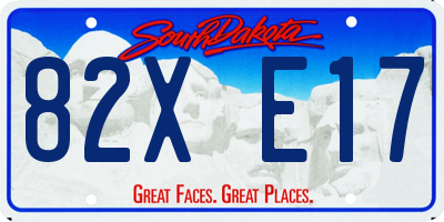 SD license plate 82XE17