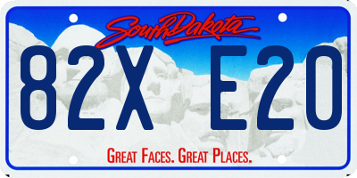 SD license plate 82XE20
