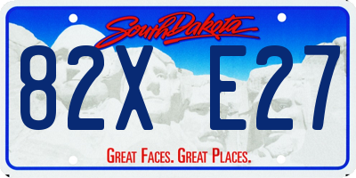 SD license plate 82XE27