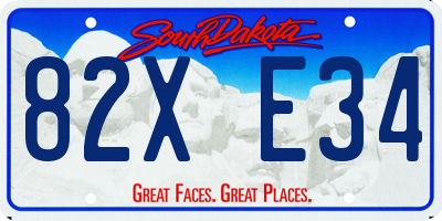 SD license plate 82XE34