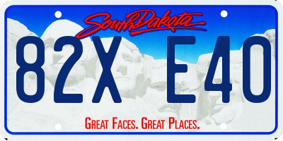 SD license plate 82XE40