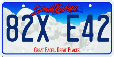 SD license plate 82XE42