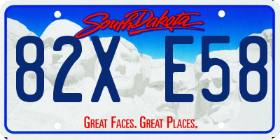SD license plate 82XE58