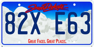 SD license plate 82XE63