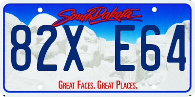 SD license plate 82XE64