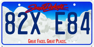 SD license plate 82XE84