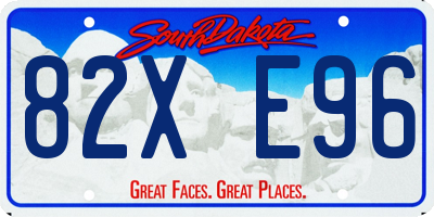 SD license plate 82XE96