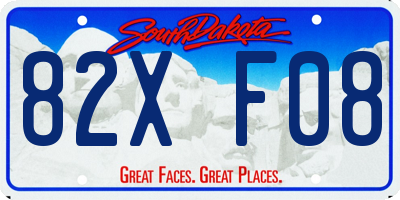 SD license plate 82XF08