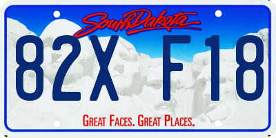 SD license plate 82XF18