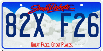 SD license plate 82XF26