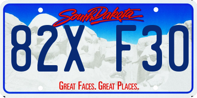 SD license plate 82XF30