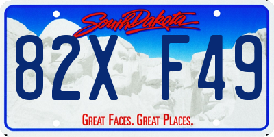 SD license plate 82XF49