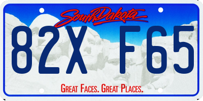 SD license plate 82XF65
