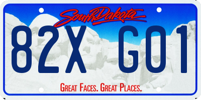 SD license plate 82XG01