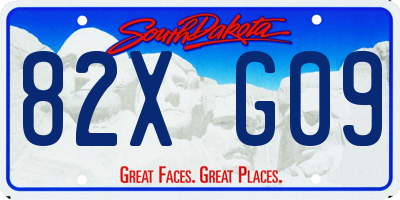 SD license plate 82XG09