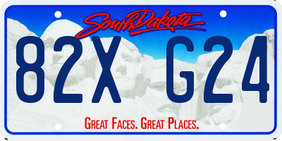 SD license plate 82XG24