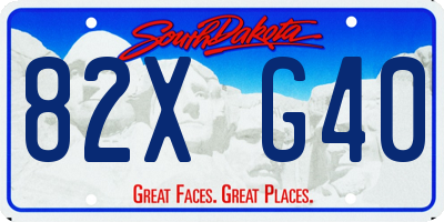 SD license plate 82XG40