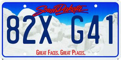 SD license plate 82XG41