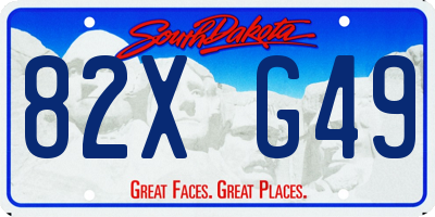 SD license plate 82XG49